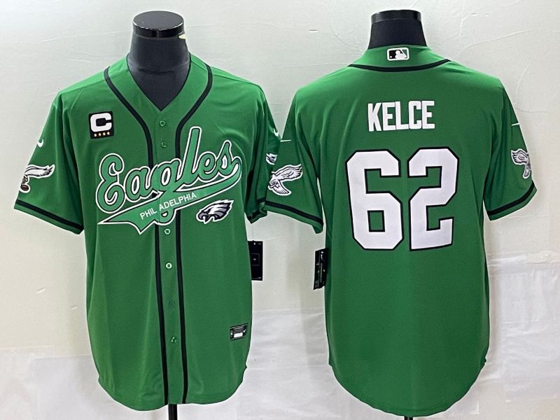 Men Philadelphia Eagles #62 Kelce Green Co Branding Game NFL Jersey style 2->philadelphia eagles->NFL Jersey
